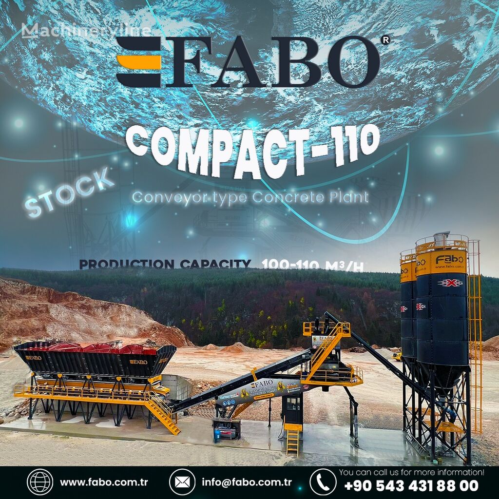 centrale à béton FABO  COMPACT-110 CONCRETE PLANT | CONVEYOR TYPE neuve