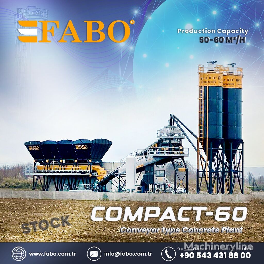 centrale à béton FABO COMPACT-60 CONCRETE PLANT | CONVEYOR TYPE neuve