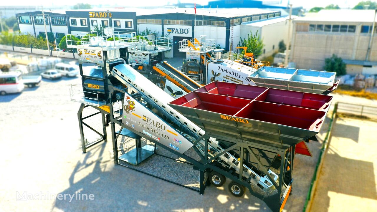 centrale à béton FABO TURBOMIX-120 MOBILE CONCRETE PLANT | WITH 3m3 TWINSHAFT MIXER neuve